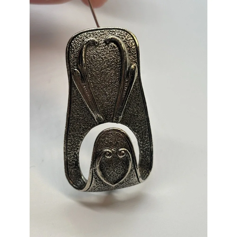 Vintage Sarah Coventry 1973 Eye Glass Holder Brooch Silver Tone - Picture 11 of 12